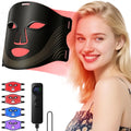 Red Light Therapy for Face, 4 Modes Led Face Mask Light Therapy with Remote, Portable Light Therapy Mask for Skin Care at Home, Travel (Black)
