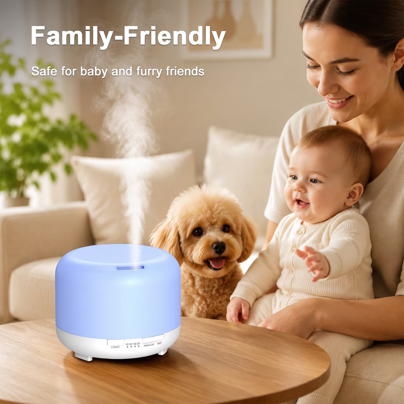 500Ml Essential Oil Diffuser with 6*10Ml Essential Oils Set, Flower Aromatherapy Diffusers with Remote Control, Oil Air Humidifier Vaporizer for Large Room Bedroom Office