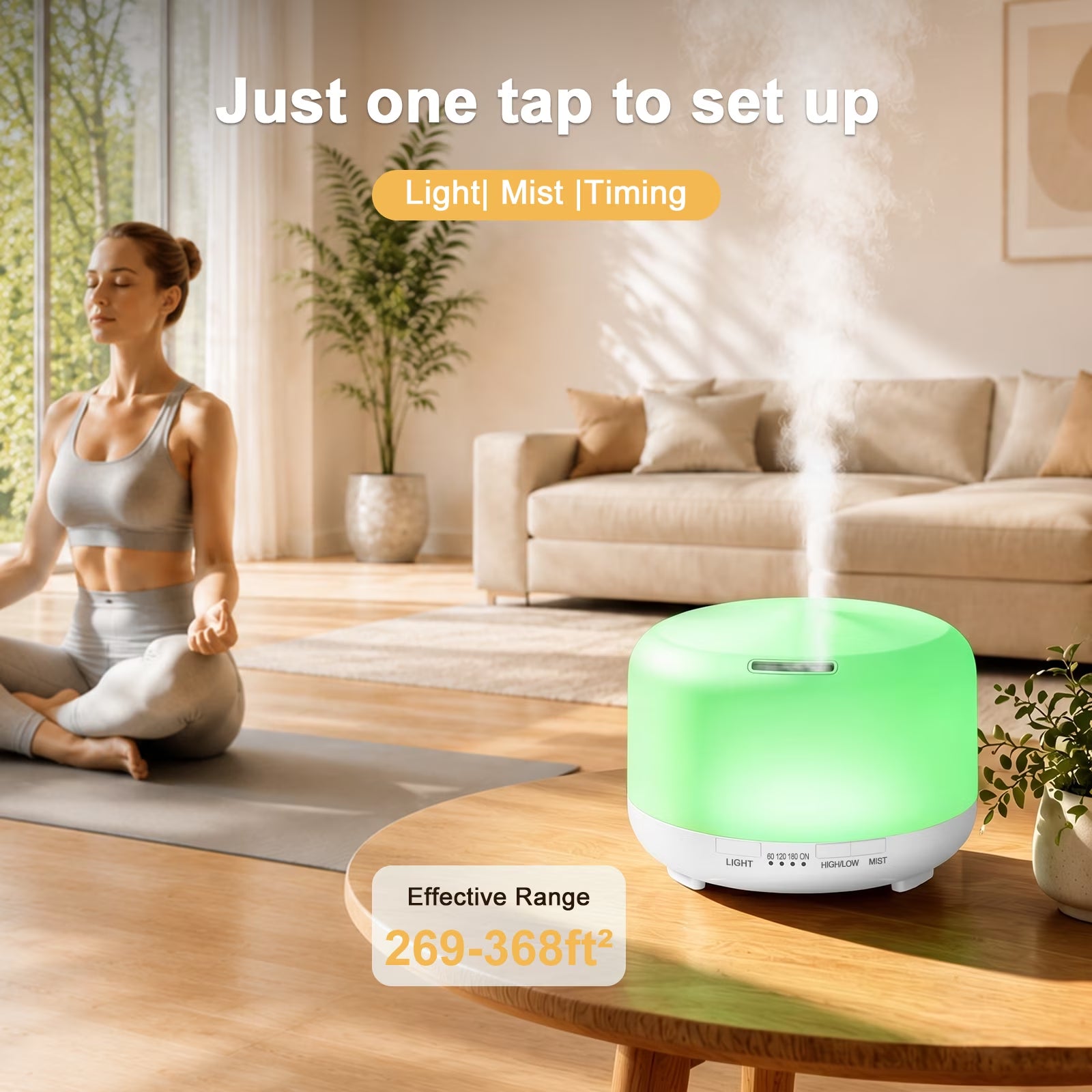 500Ml Essential Oil Diffuser with 6*10Ml Essential Oils Set, Flower Aromatherapy Diffusers with Remote Control, Oil Air Humidifier Vaporizer for Large Room Bedroom Office